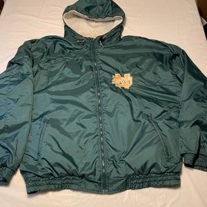 Vintage Notre Dame Hooded Lined Windbreaker Jacket